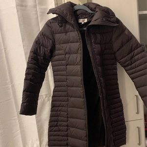 Brown long sleeve puffer jacket
